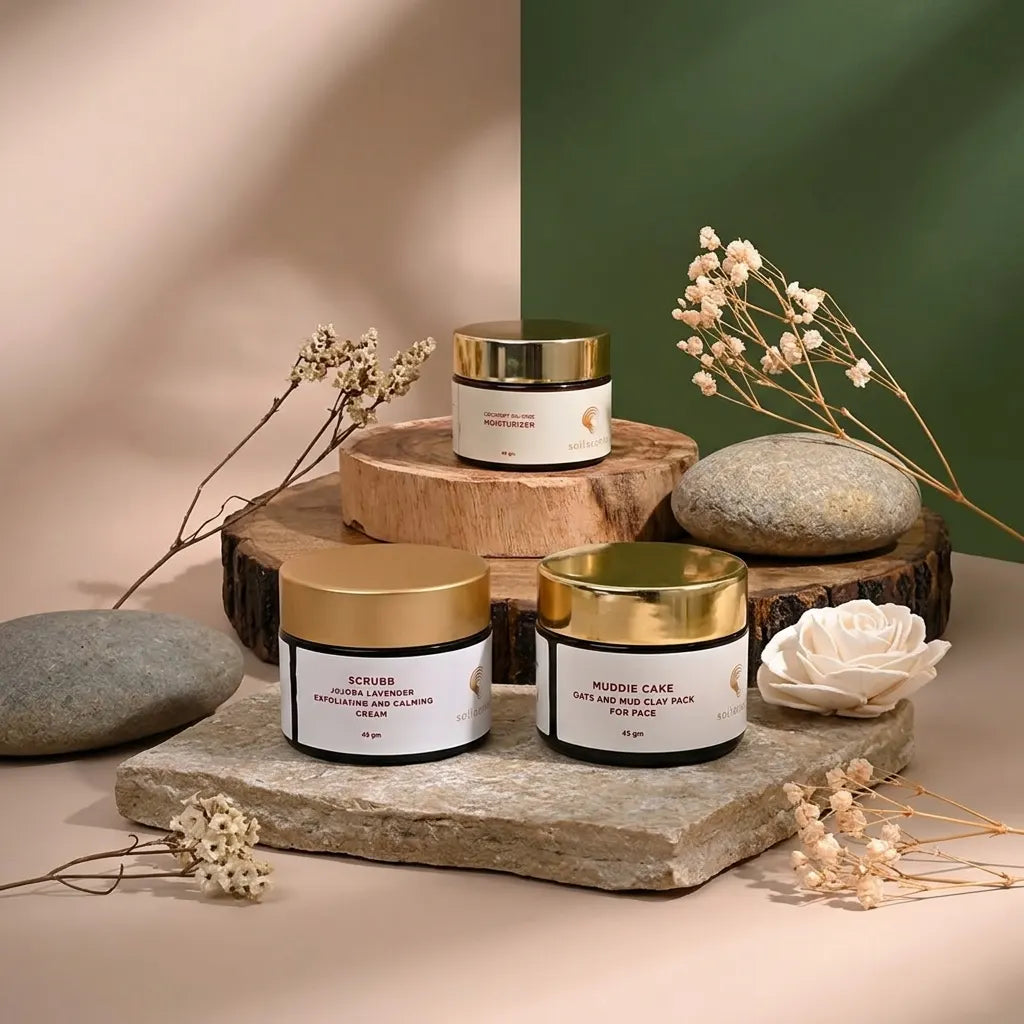 Skin Harmony Kit – A balancing combo of Scrubb, Muddie Cake, and Chocoffee Balance.